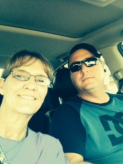 With his mom, Michele.